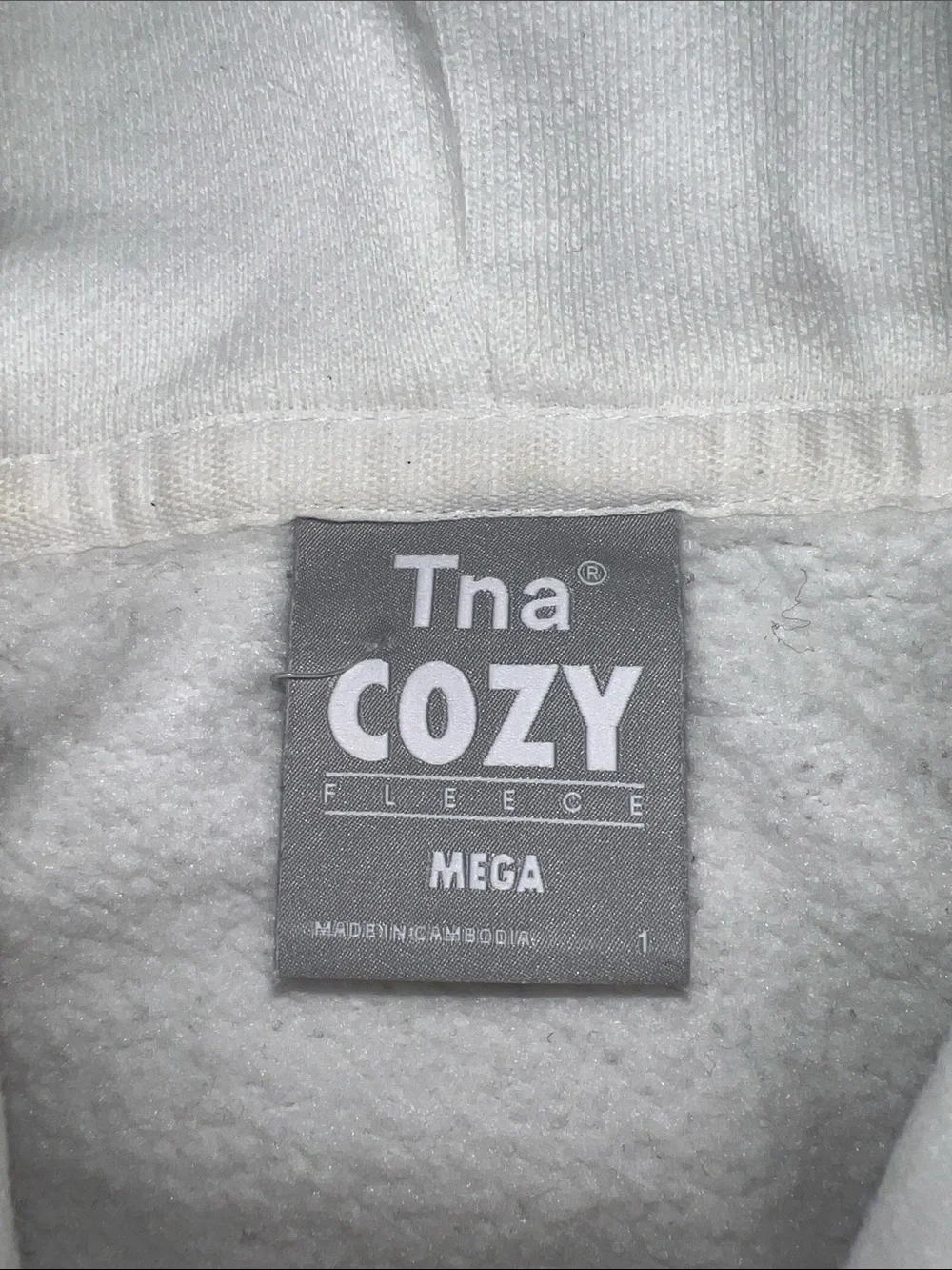 Aritzia TNA Cozy Fleece Hoodie in White - Picture 2 of 10
